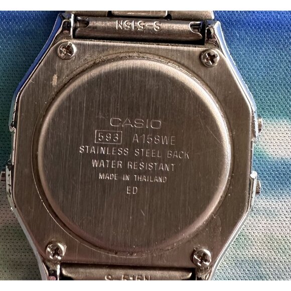 Casio Alarm Watch A158WE Stainless Steel (Pre-Owned) GC - Picture 4 of 5